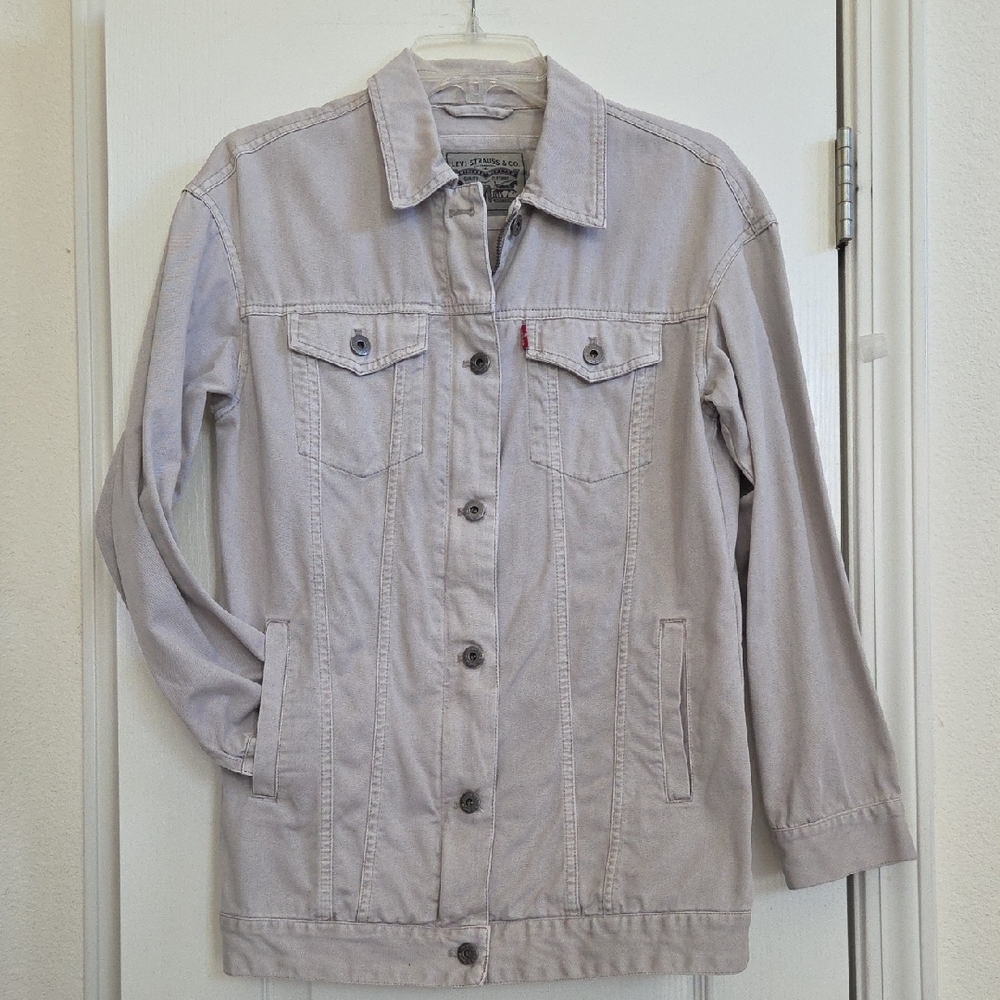Levi's Mid Length Khaki Denim Jacket!